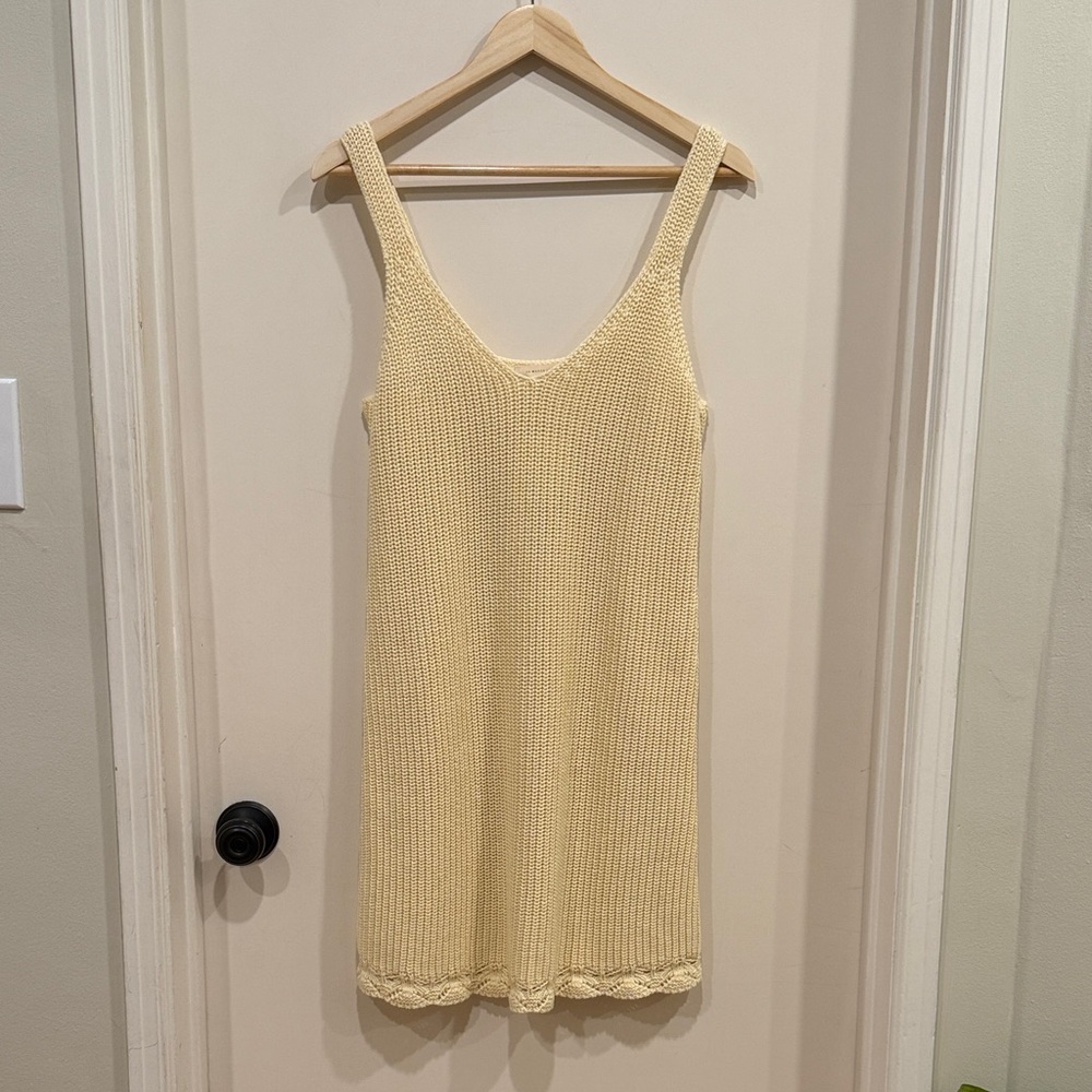 NWT SÉZANE Chunky Knit Sleeveless Dress in Cream / Ecru sz L NWT - Picture 6 of 10
